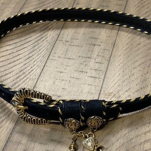 Alden Howard Black And Gold Belt W/Charms Size S/M - image 1